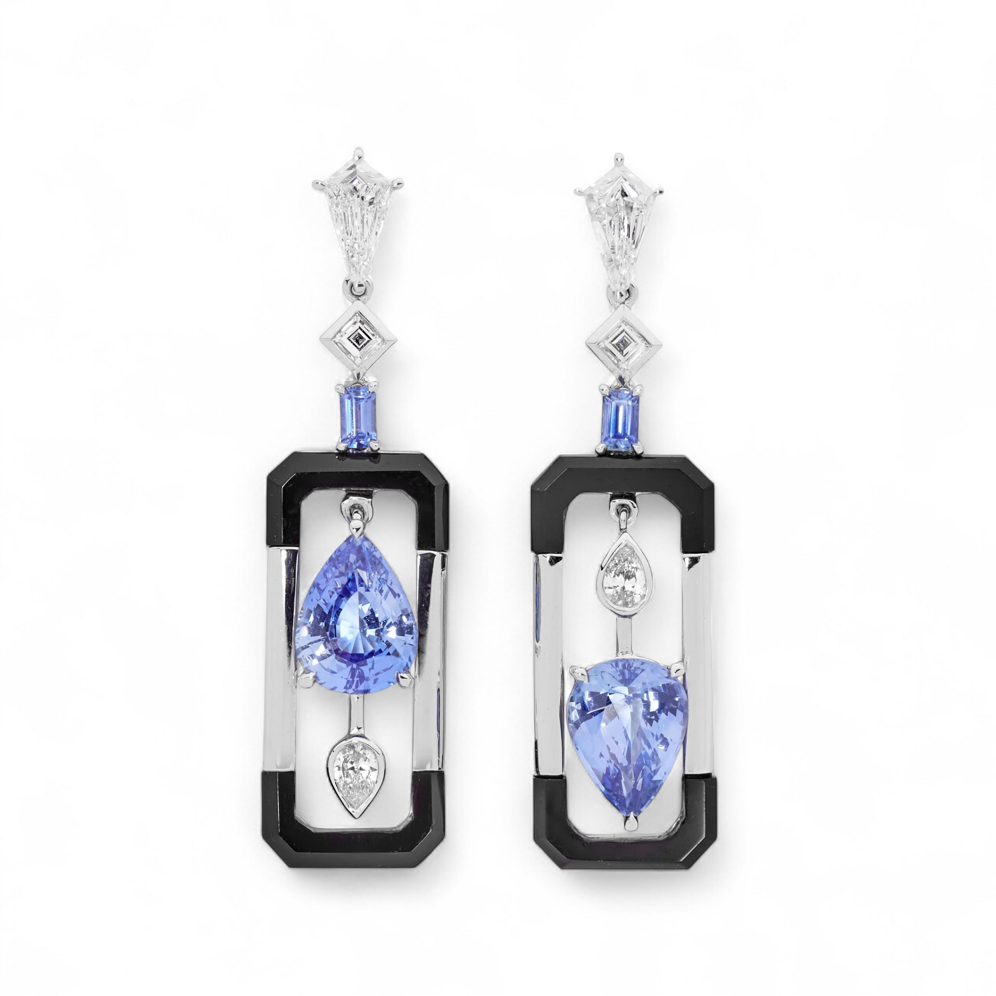 Matthew Ely Jewellery | Onyx, Diamond & Sapphire Earrings