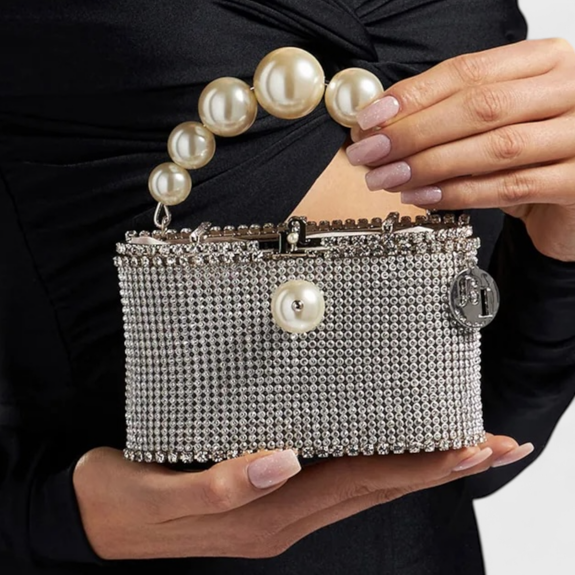 Rosantica Mini Holli Luce | Silver Toned Brass, Crystals & Faux Pearls