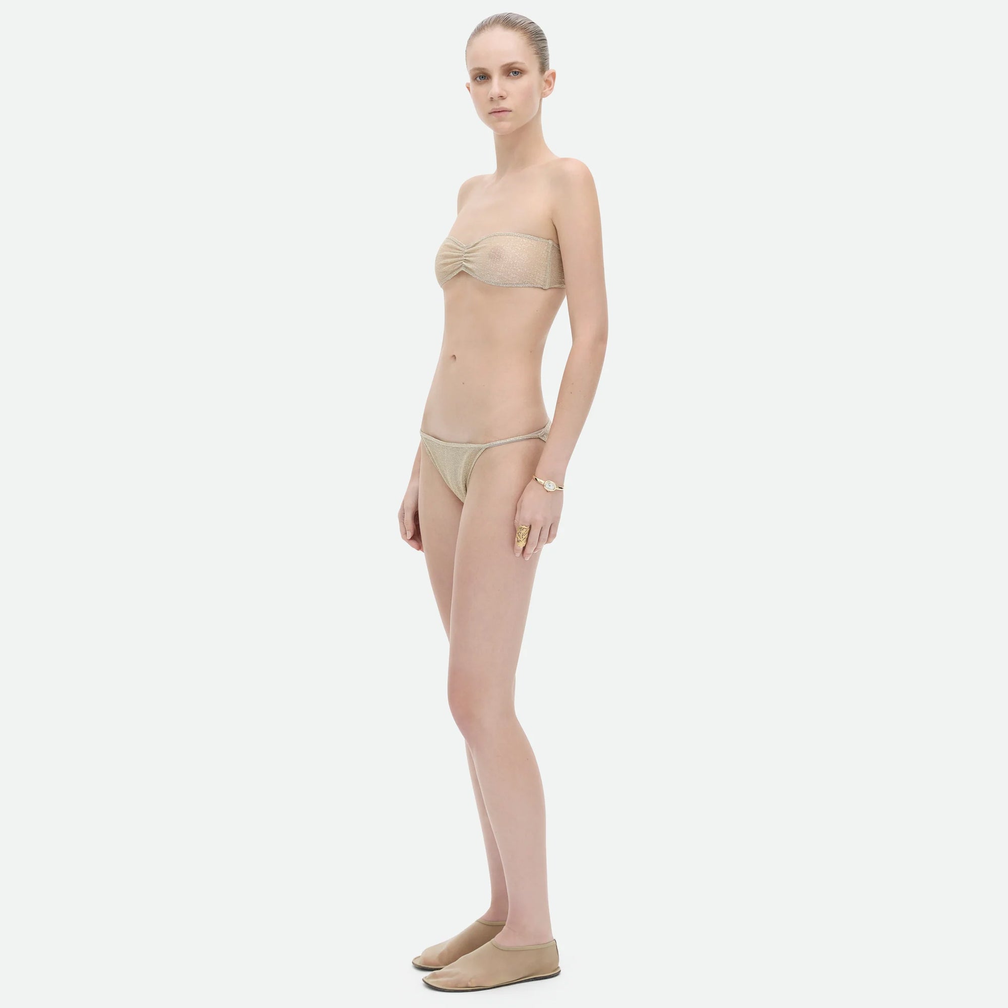 Common Hours | Trail Of Glitter Dress - Gold Glitter