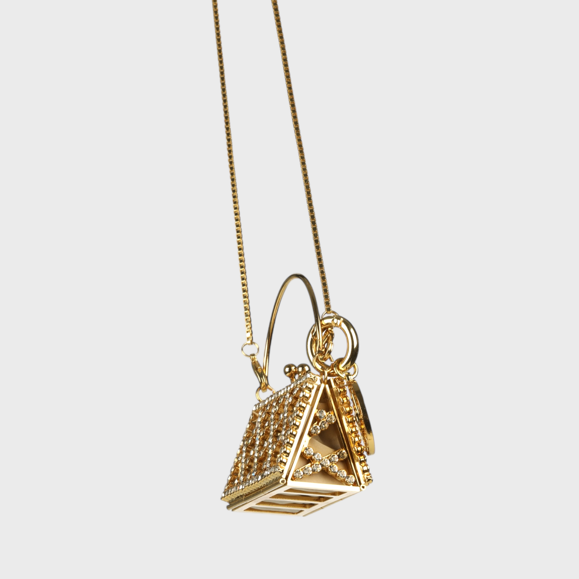 Rosantica Baby Garofano Micro Bag | Gold Toned Brass & Crystals