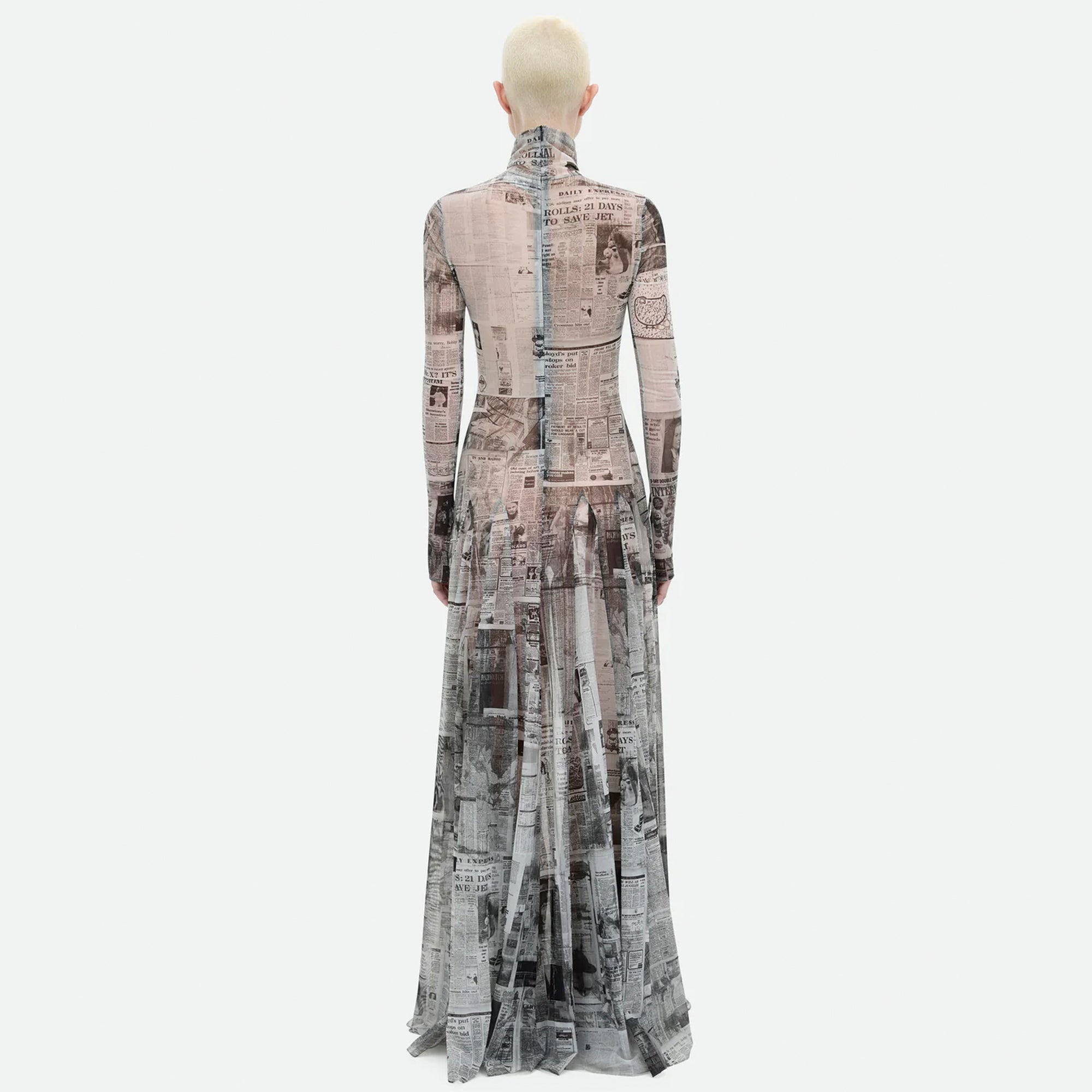 Common Hours | Click Bait Dress - 1971 Black and White Newspaper