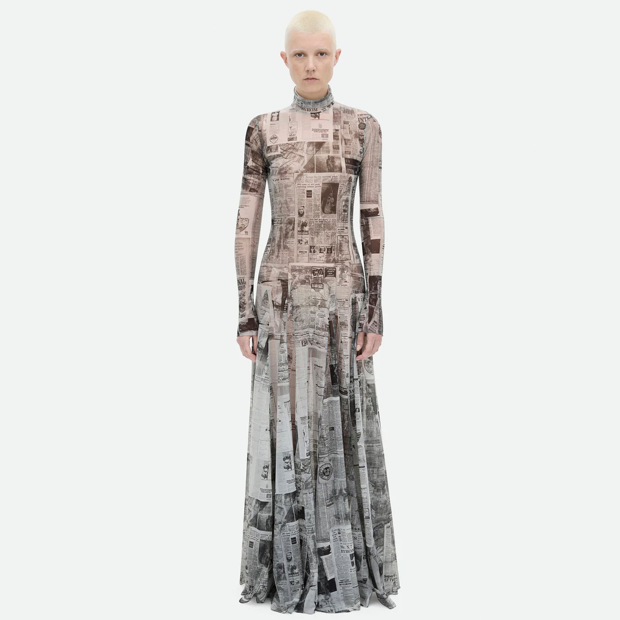 Common Hours | Click Bait Dress - 1971 Black and White Newspaper