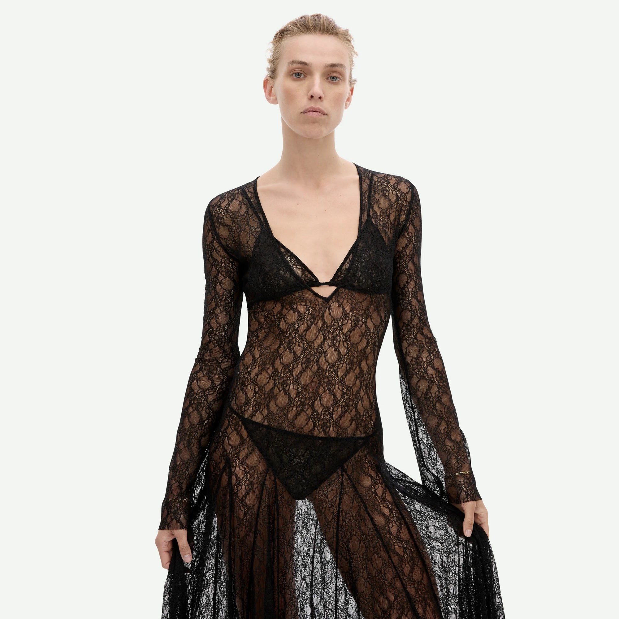 Common Hours | Cold Type Dress - Jet Black