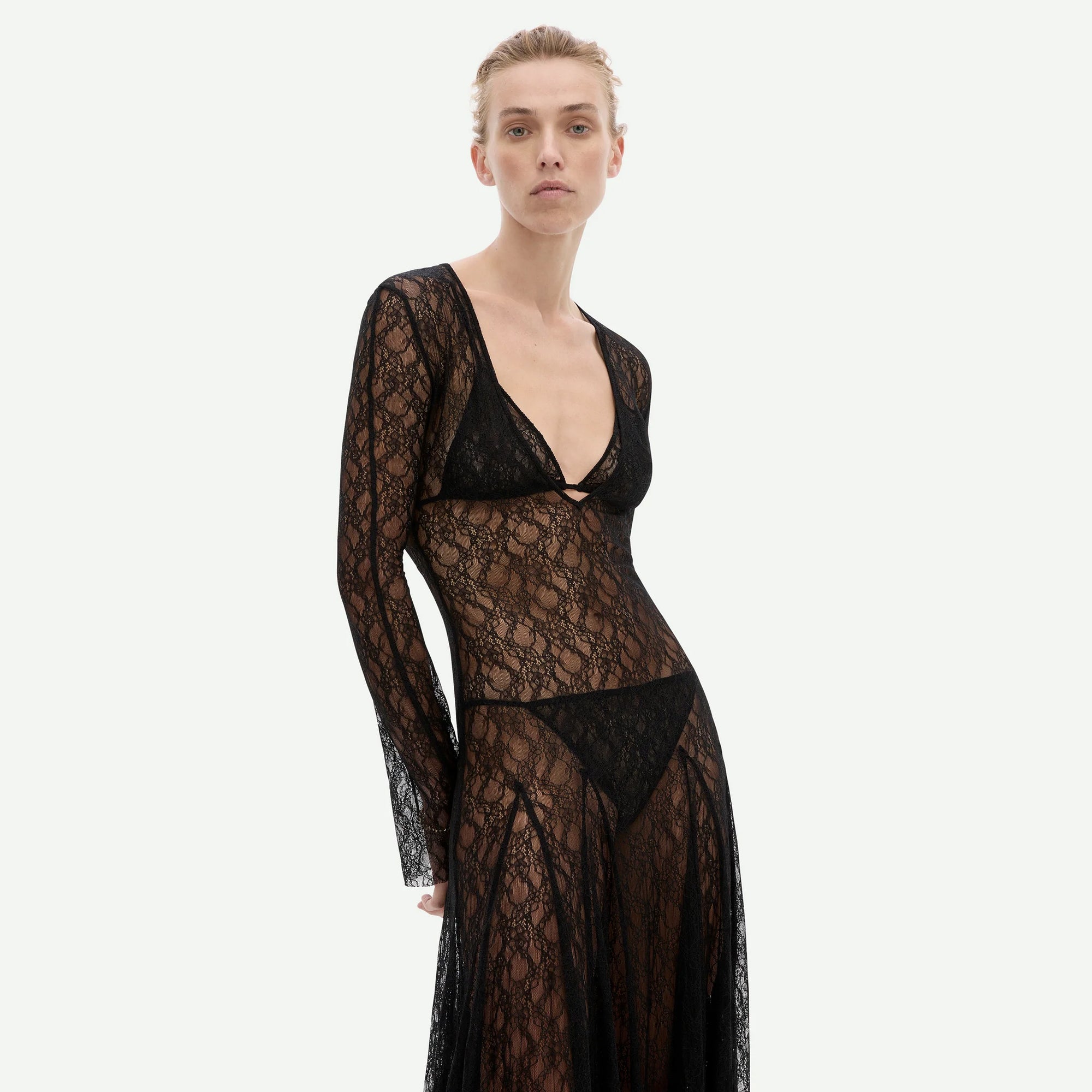Common Hours | Cold Type Dress - Jet Black