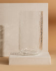 A Design Studio | Hand Blown Crackle Vase Clear | 220 mm