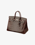 Hermès — Birkin 40cm — Bordeaux Shiny Porous Crocodile Palladium Hardware — alternate view 3