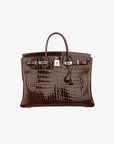 Hermès — Birkin 40cm — Bordeaux Shiny Porous Crocodile Palladium Hardware — alternate view 4