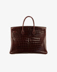 Hermès — Birkin 40cm — Bordeaux Shiny Porous Crocodile Palladium Hardware — alternate view 7