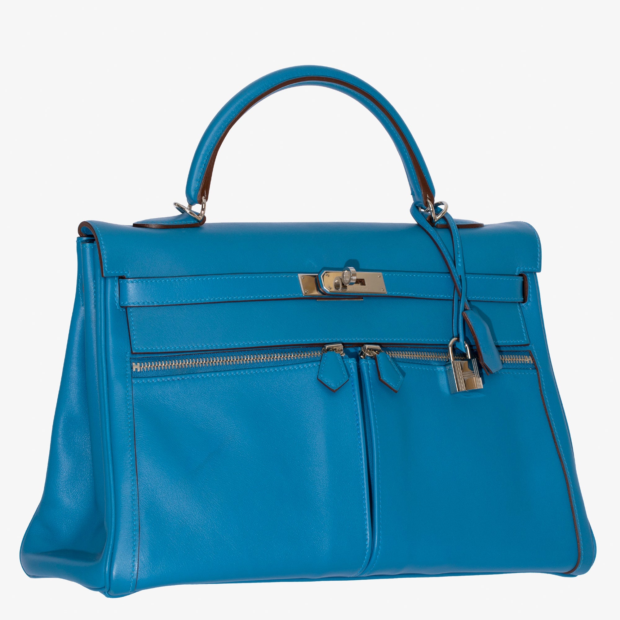 Hermès | Kelly Lakis 35cm | Blue Hydra Swift Leather Palladium Hardware
