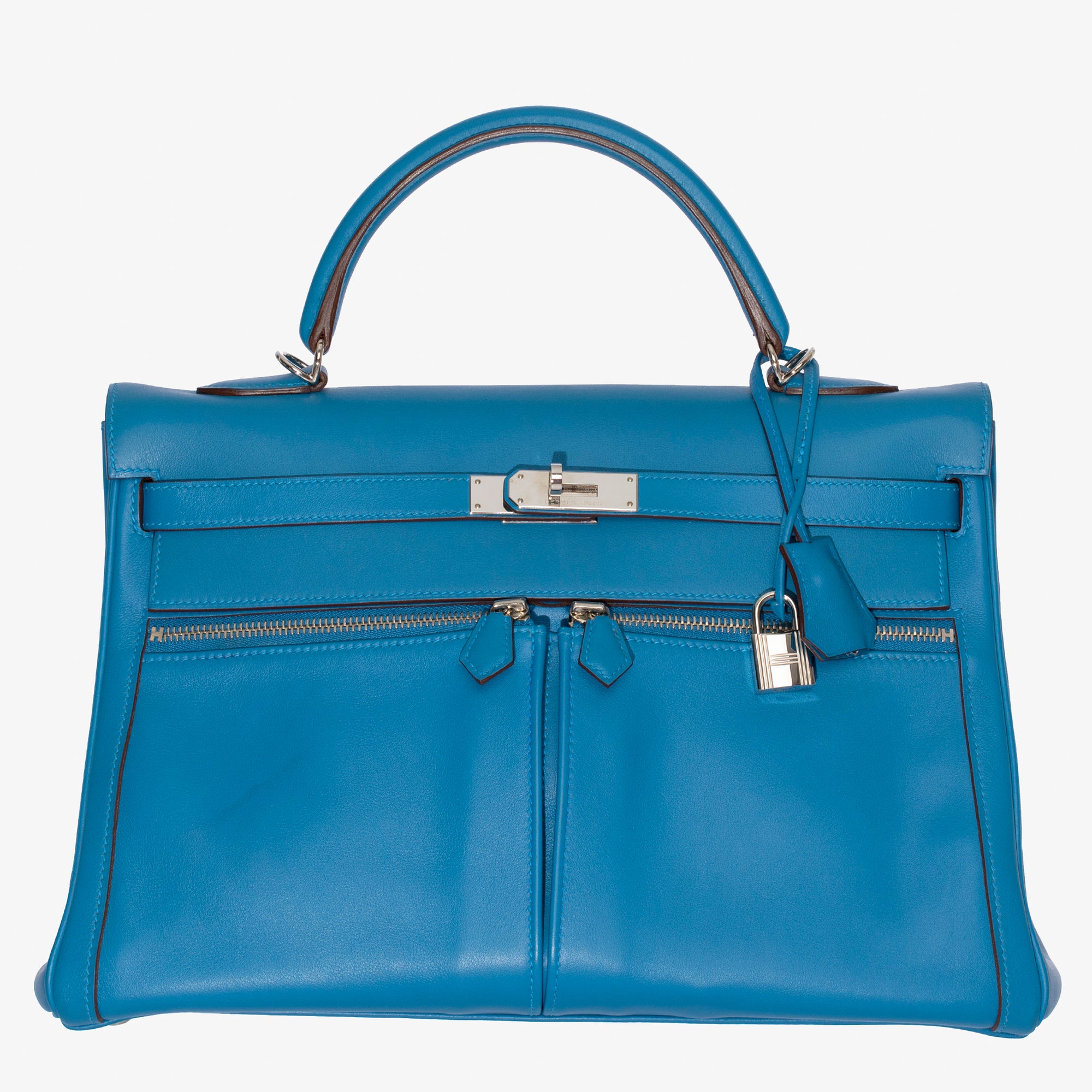 Hermès | Kelly Lakis 35cm | Blue Hydra Swift Leather Palladium Hardware