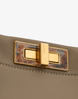Fendi | Medium Peekaboo | Taupe Leather With Gold Hardware