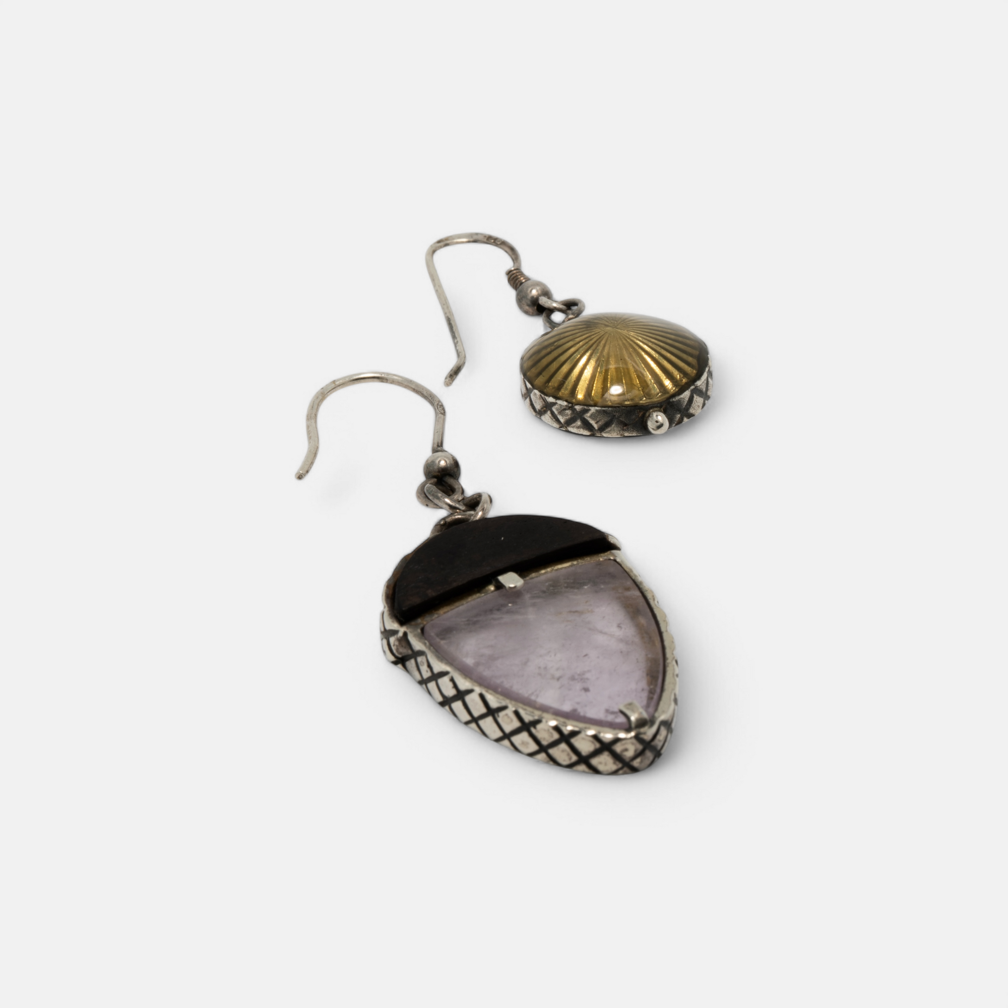 Bottega Veneta "Acorn and Nut" Mismatched Sterling Silver Earrings