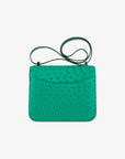 Hermès | Constance 24cm |Vert Verone Ostrich Leather Palladium Hardware