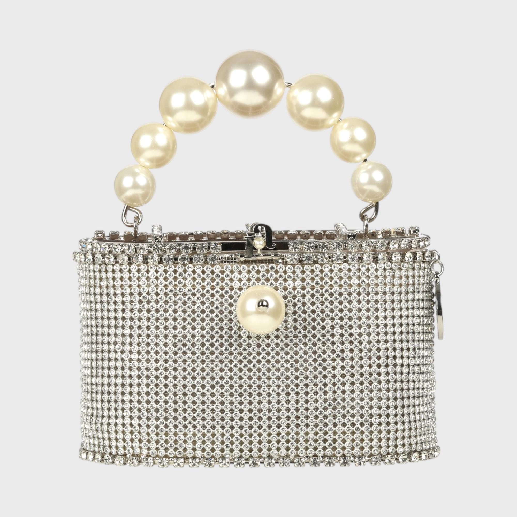 Rosantica Mini Holli Luce | Silver Toned Brass, Crystals & Faux Pearls