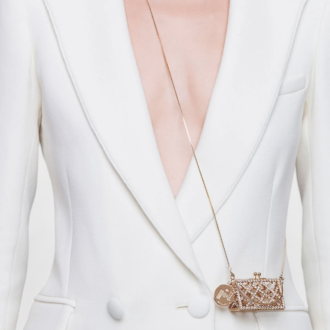 Rosantica Baby Garofano Micro Bag | Gold Toned Brass & Crystals