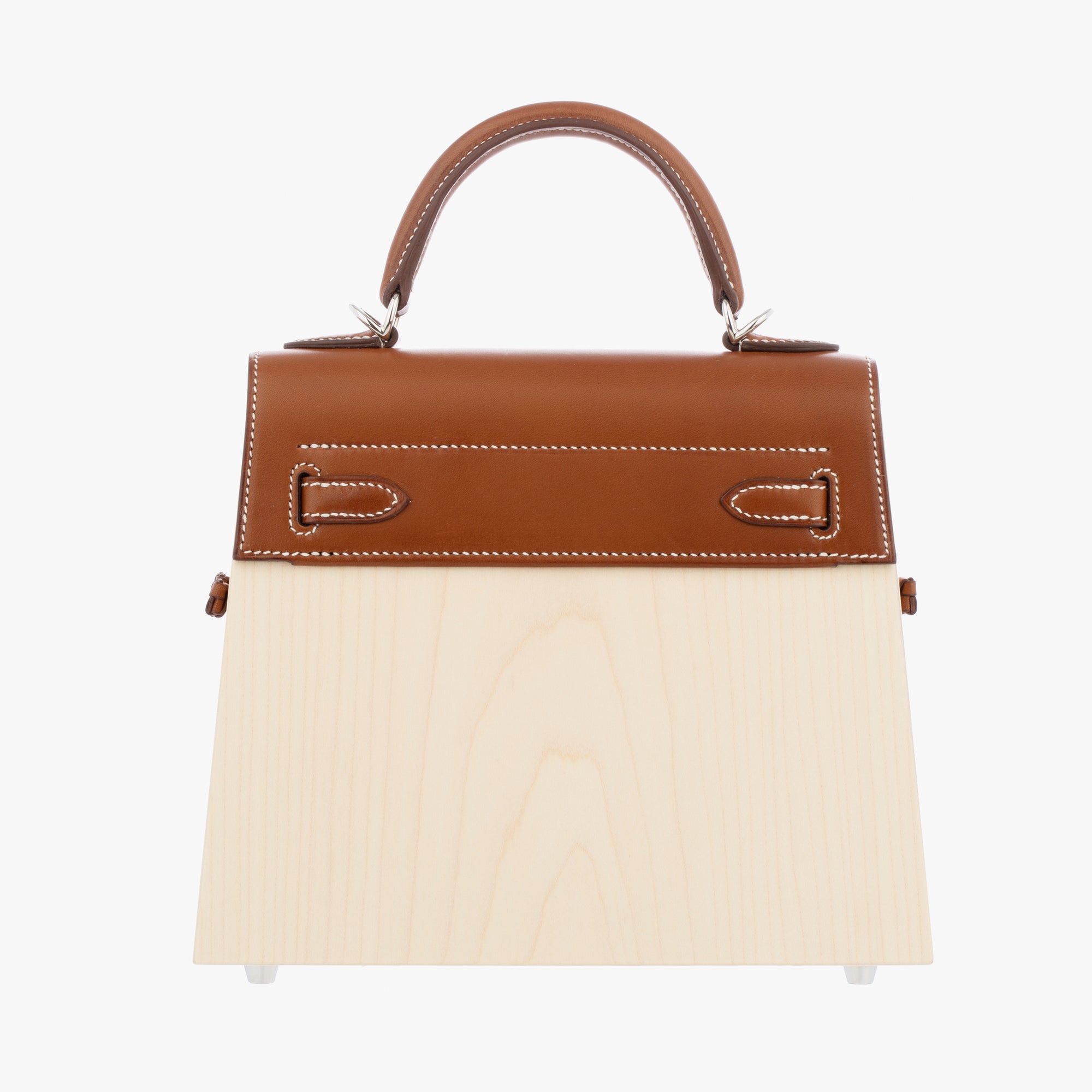 Hermès | Kelly Wood Perspective Cavaliere 22cm | Leather & Wood Palladium Hardware