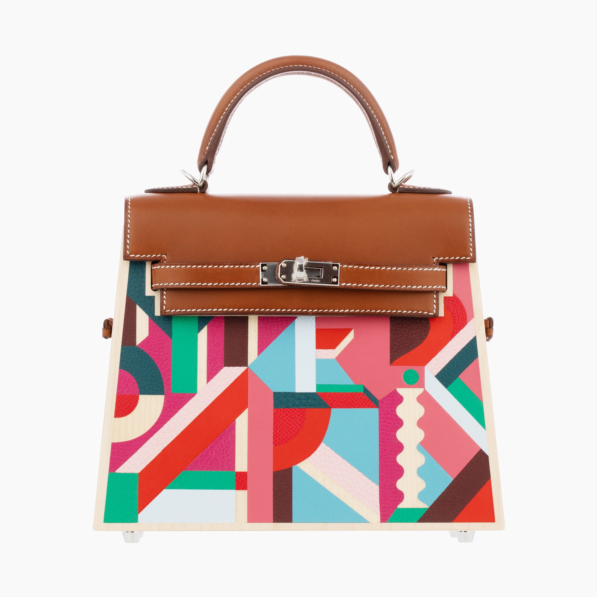 Hermès | Kelly Wood Perspective Cavaliere 22cm | Leather & Wood Palladium Hardware