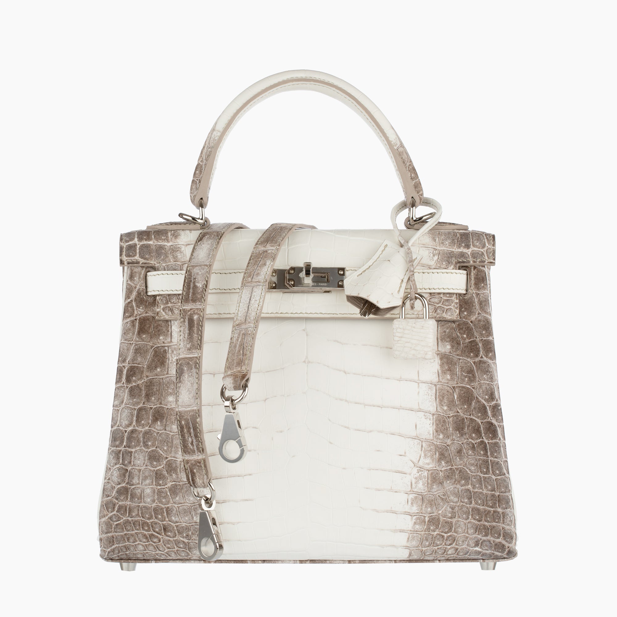 Hermès | Kelly 25cm | Himalaya Blanc Matte Niloticus Crocodile Palladium Hardware