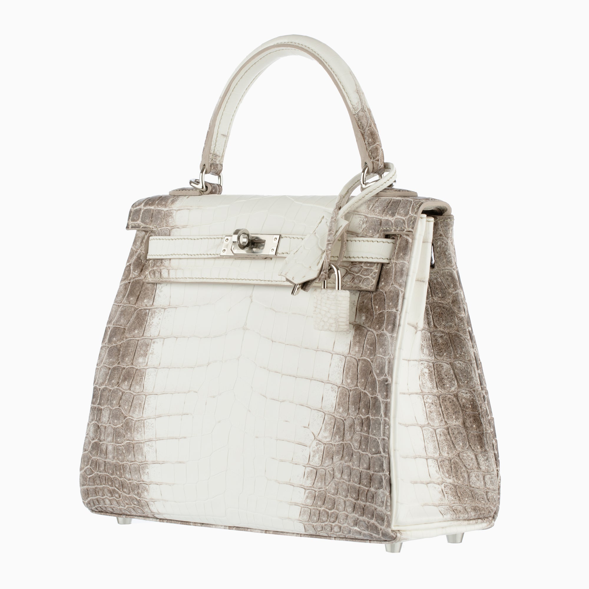 Hermès | Kelly 25cm | Himalaya Blanc Matte Niloticus Crocodile Palladium Hardware