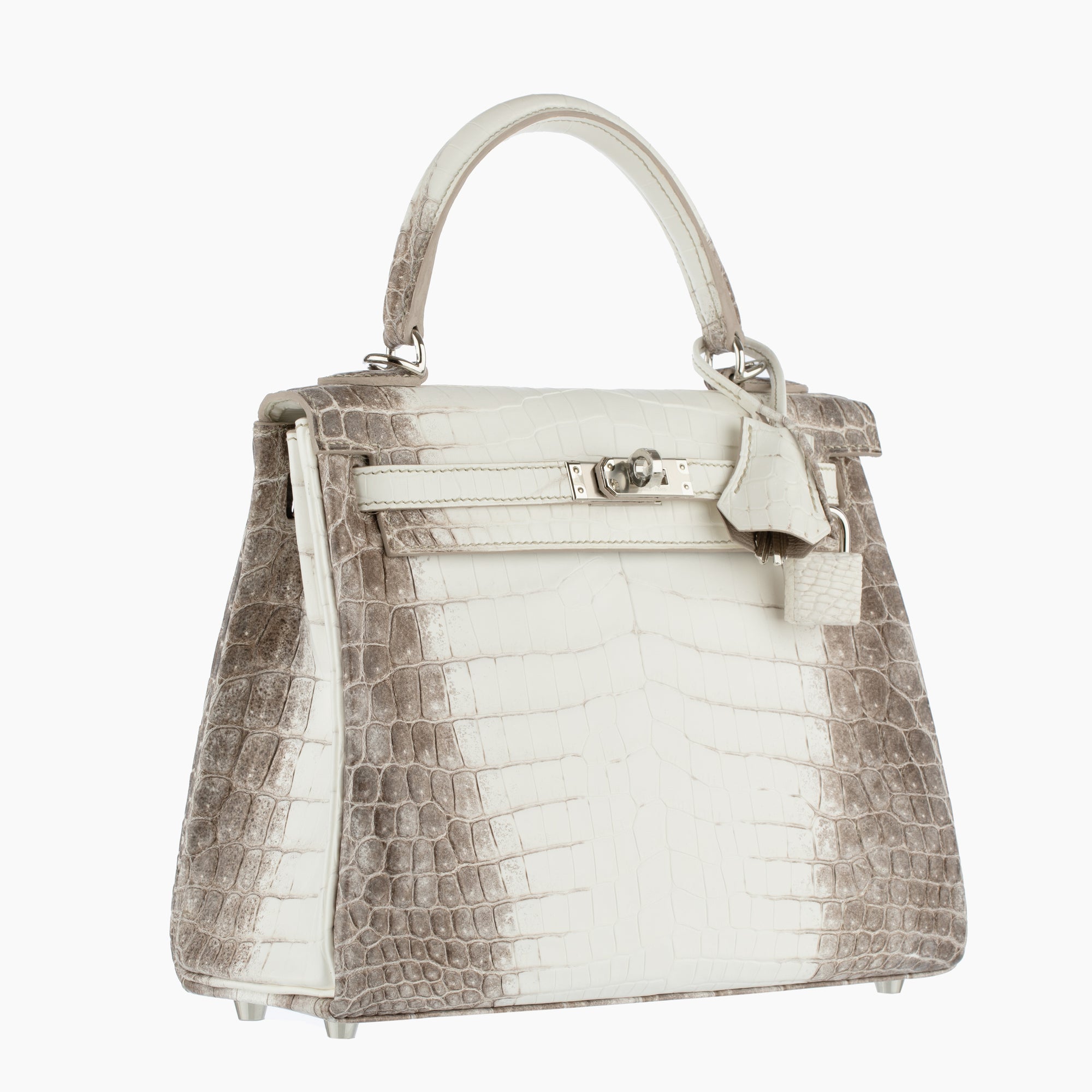 Hermès | Kelly 25cm | Himalaya Blanc Matte Niloticus Crocodile Palladium Hardware
