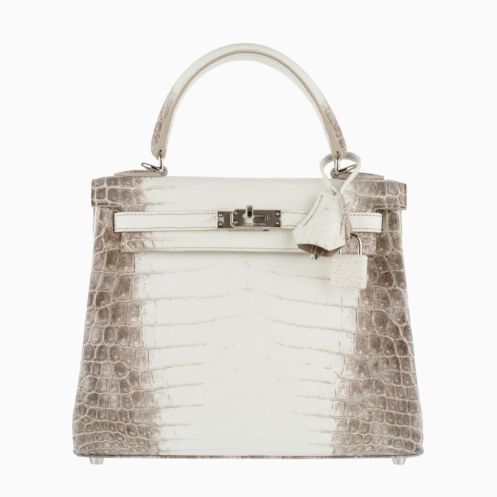 Hermès | Kelly 25cm | Himalaya Blanc Matte Niloticus Crocodile Palladium Hardware