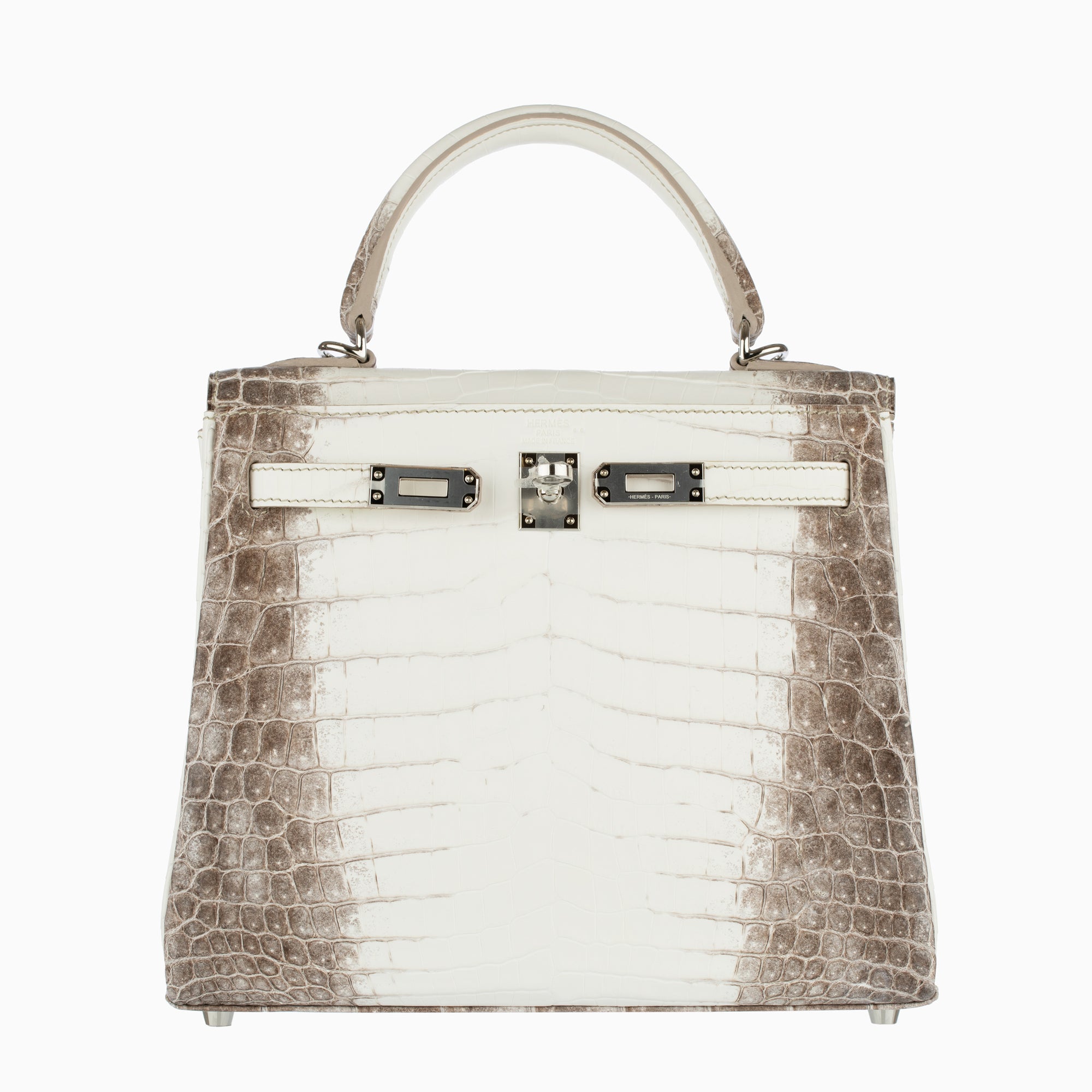 Hermès | Kelly 25cm | Himalaya Blanc Matte Niloticus Crocodile Palladium Hardware