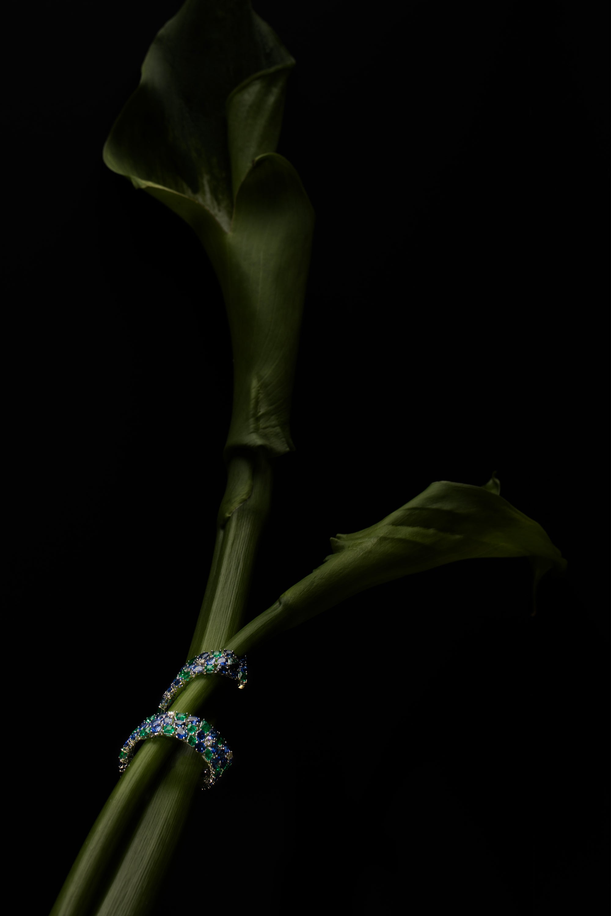 Matthew Ely Jewellery | 18ct White Gold, Sapphire, Emerald & Diamond Bracelet