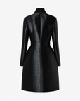 Chanel | Black Glitter High-Collar Runway Coat | Size 38 FR
