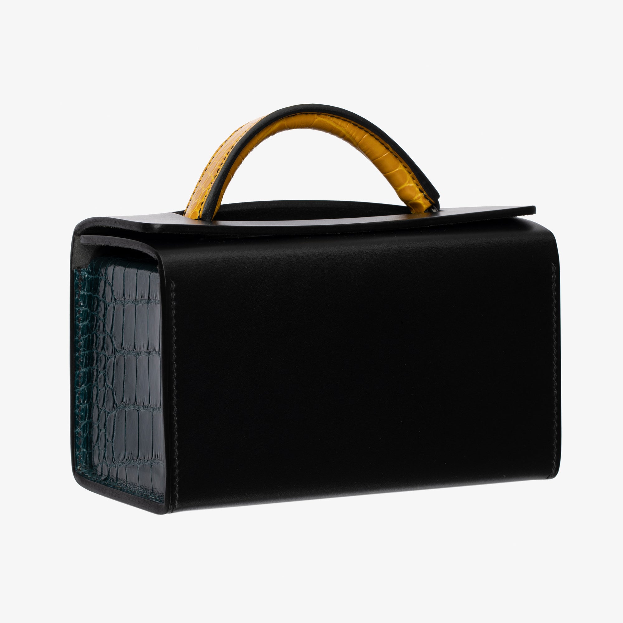 Hermès | Petit H | Limited Edition Handbag Jaune Amber, Bordeaux & Colvert So Black Hardware