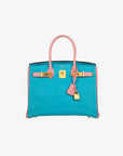Hermès | Birkin 30cm | Special Order Blue Aztec & Rose Confetti Chèvre Leather Brushed Gold Hardware