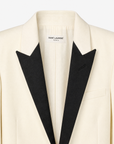 Saint Laurent | Ivory & Black Evening Tuxedo Jacket | Size 34 FR