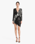 Saint Laurent | by Hedi Slimane Asymmetric Zebra Print Sequin Dress | Size 36 FR