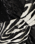 Saint Laurent | by Hedi Slimane Asymmetric Zebra Print Sequin Dress | Size 36 FR