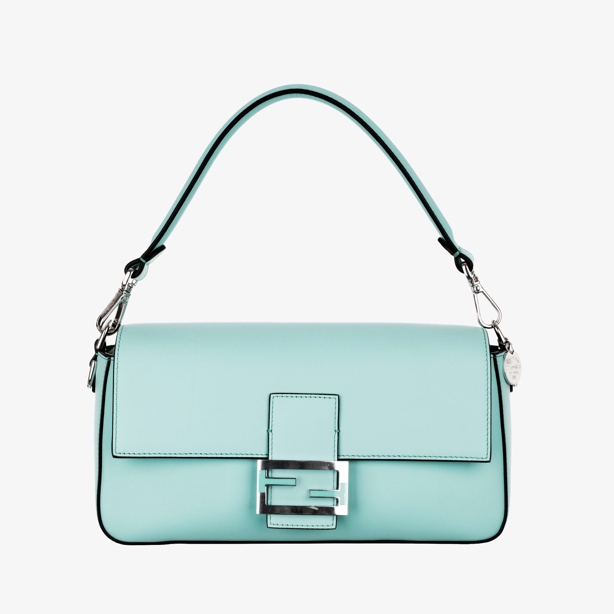 Fendi x Tiffany & Co. | Medium Baguette | Tiffany Blue Smooth Leather Sterling Silver Hardware