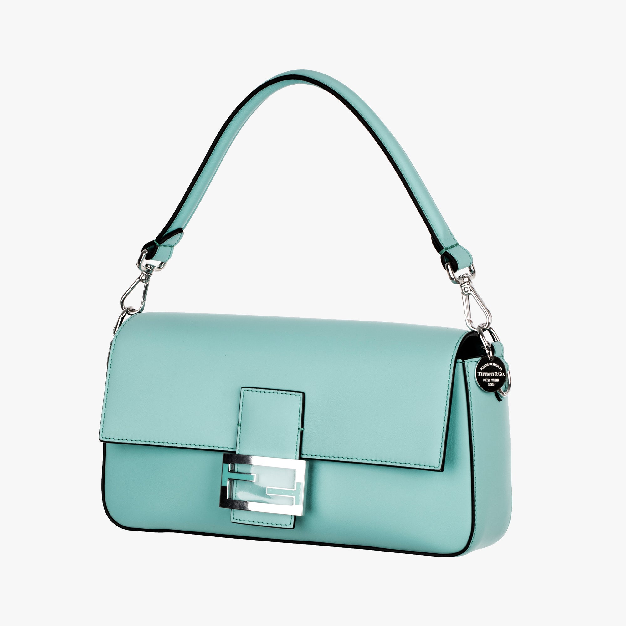 Fendi x Tiffany & Co. | Medium Baguette | Tiffany Blue Smooth Leather Sterling Silver Hardware