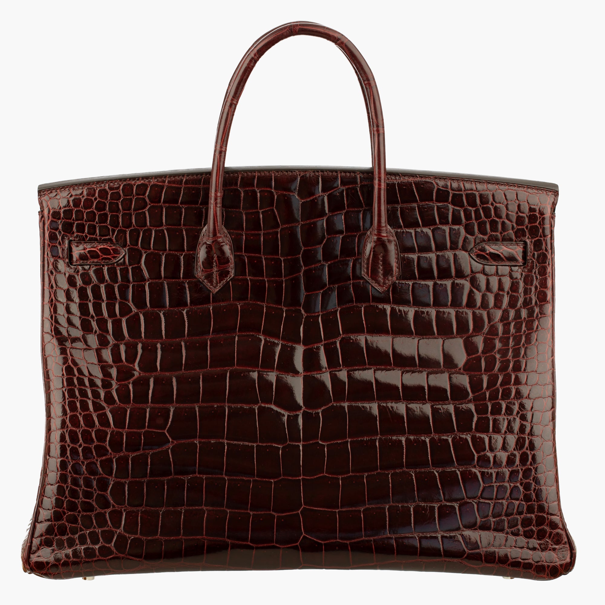 Hermès | Birkin 40cm | Bordeaux Shiny Porous Crocodile Palladium Hardware