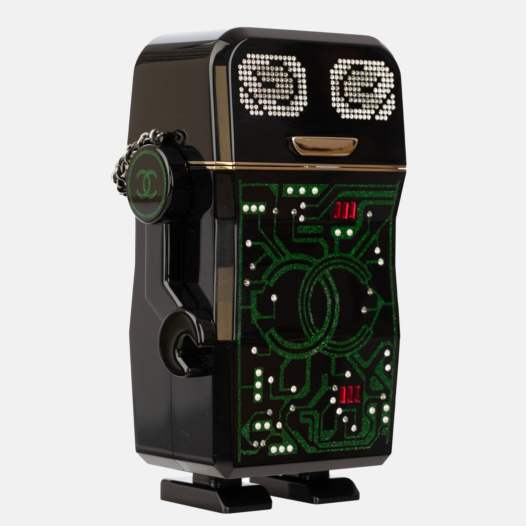 Chanel | Minaudière Limited Edition Green Robot | Silver-Tone Hardware