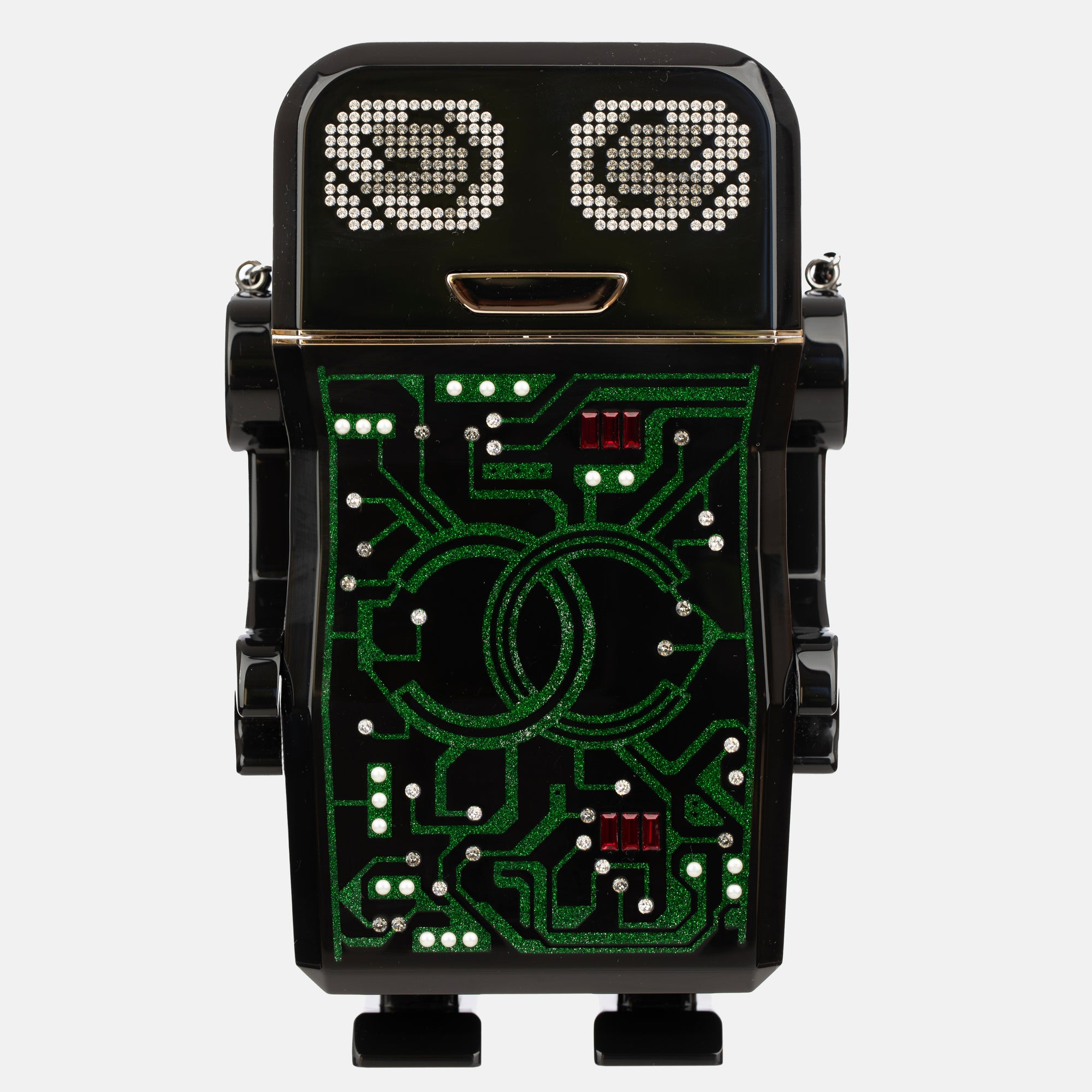 Chanel | Minaudière Limited Edition Green Robot | Silver-Tone Hardware