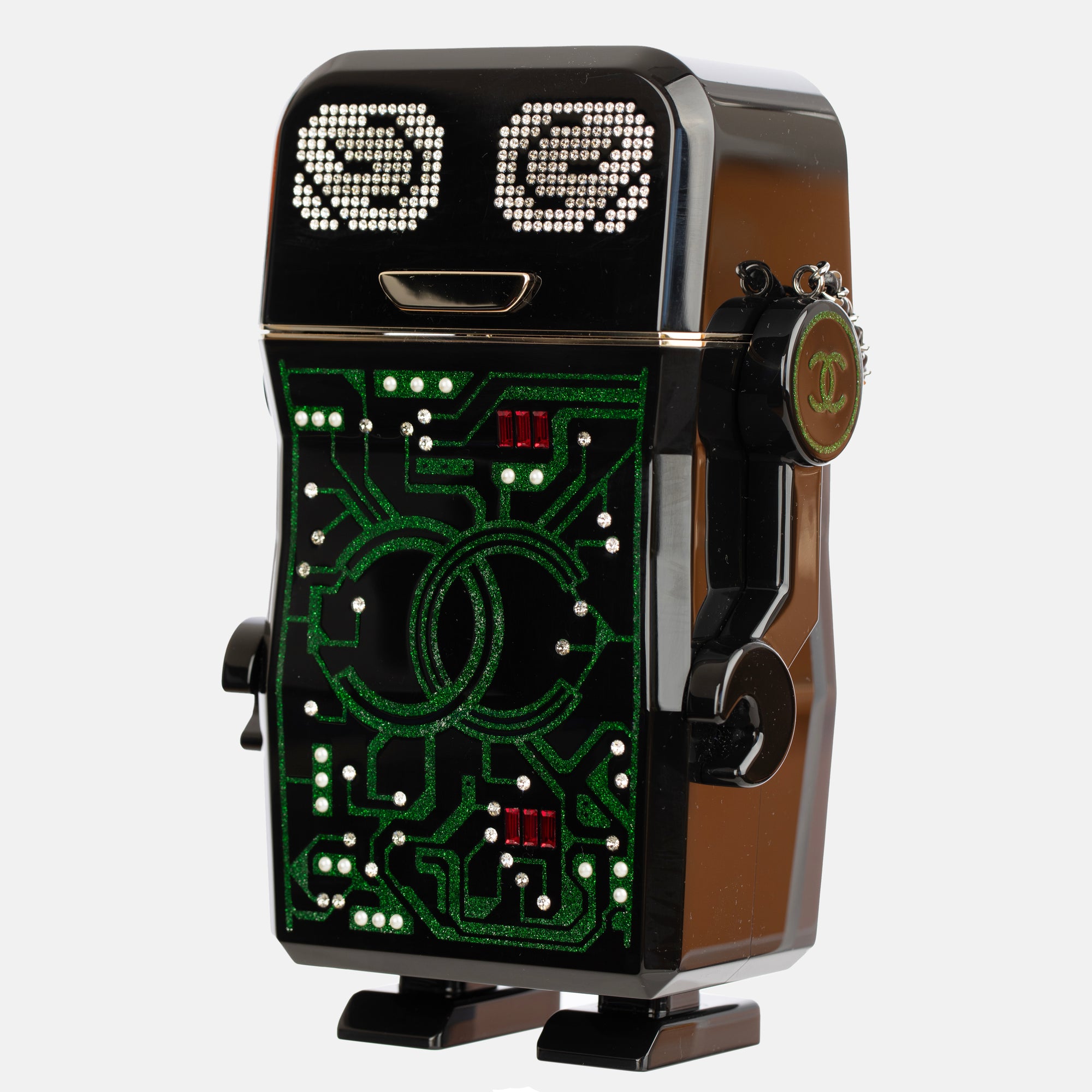 Chanel | Minaudière Limited Edition Green Robot | Silver-Tone Hardware