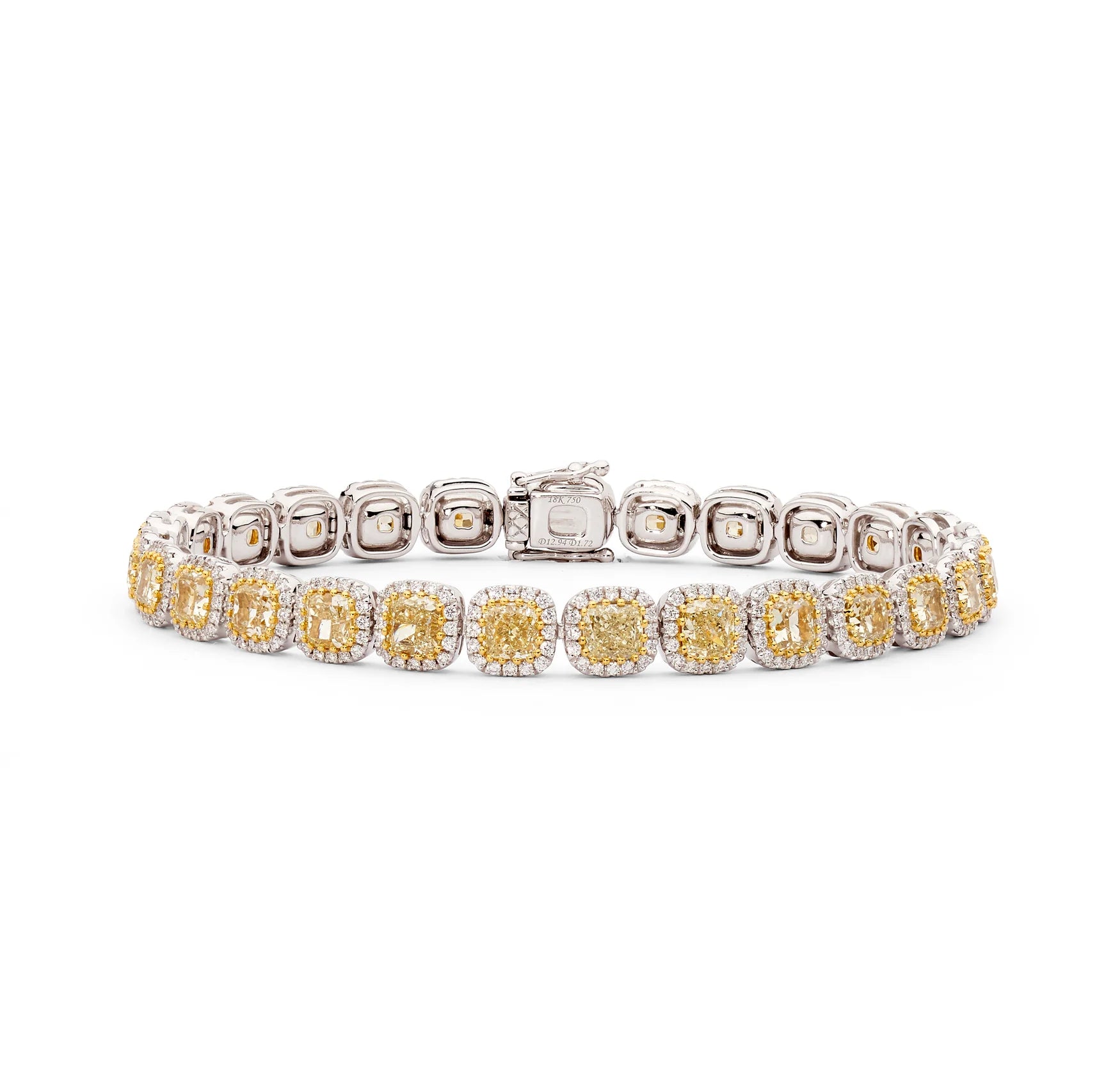 Matthew Ely Jewellery | 18ct White Gold, Yellow & White Diamond Bracelet