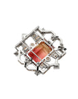 Matthew Ely Jewellery | 18ct White Gold, Tourmaline & Diamond Art Deco Necklace / Brooch