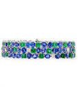 Matthew Ely Jewellery | 18ct White Gold, Sapphire, Emerald & Diamond Bracelet