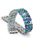 Matthew Ely Jewellery | 18ct White Gold, Sapphire, Emerald & Diamond Bracelet