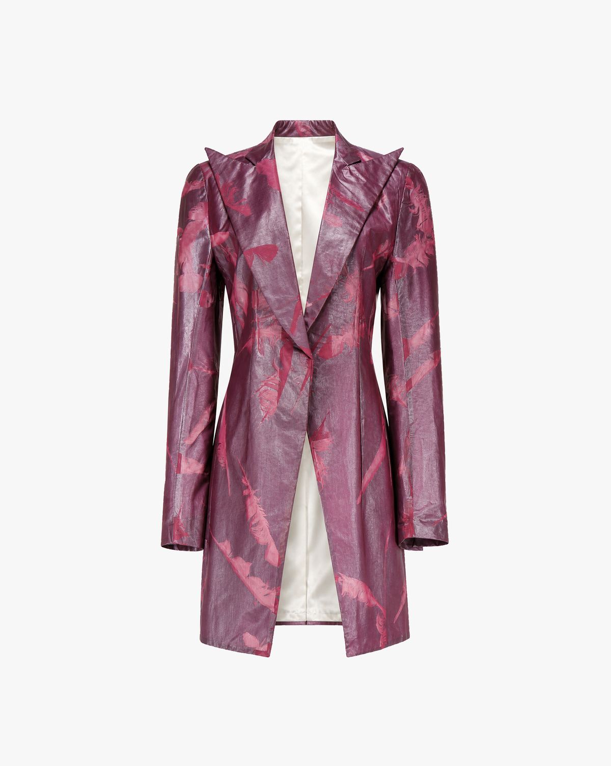 Alexander McQueen The Hunger burgundy organza coat