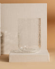 A Design Studio | Hand Blown Crackle Vase Clear | 185 mm