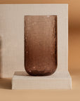 A Design Studio | Hand Blown Crackle Vase Tan