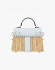 Hermès | Kelly Mini Picnic 20cm | Blue Brume Swift Leather & Wicker Palladium Hardware
