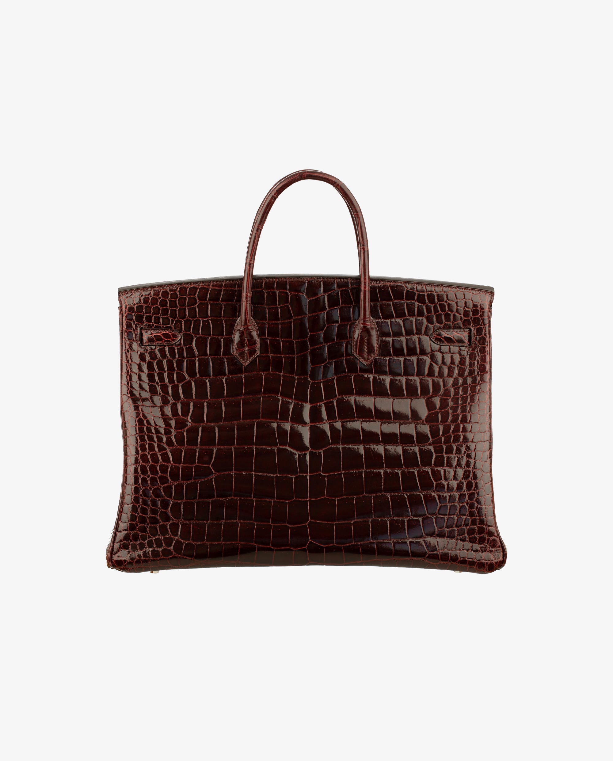 Hermès | Birkin 40cm | Bordeaux Shiny Porous Crocodile Palladium Hardware