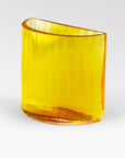 Emma Elizabeth Designs | Hand Blown Fluted Yellow Glass Vase