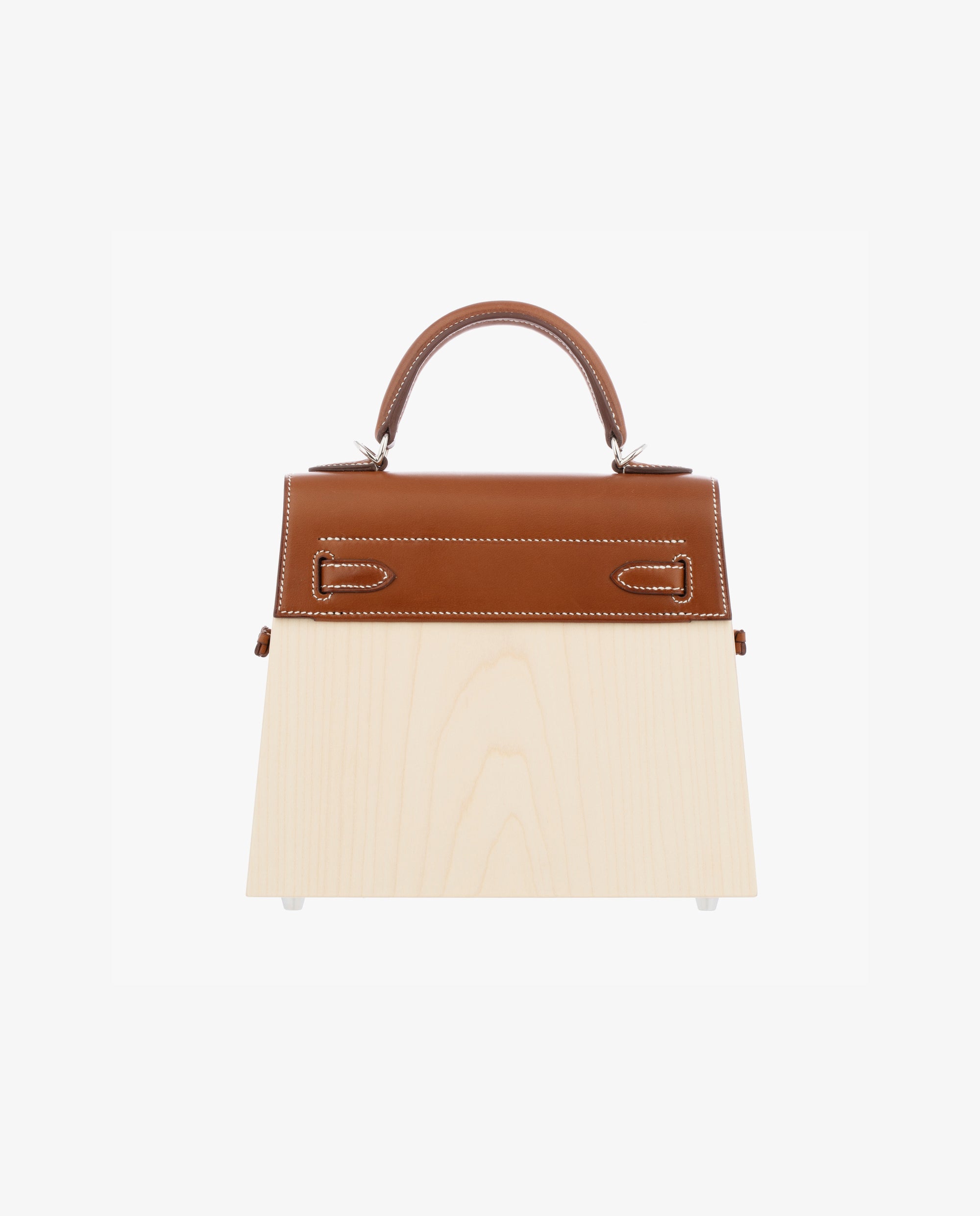 Hermès | Kelly Wood 22cm | Perspective Cavaliere | Leather &amp; Wood Palladium Hardware